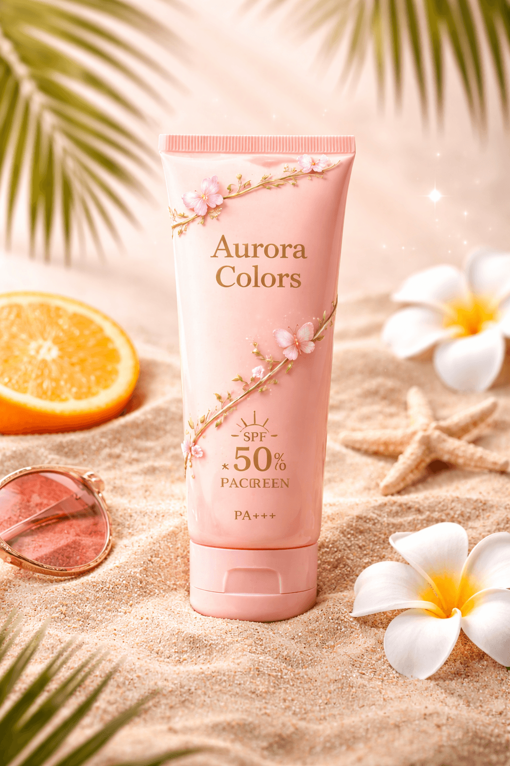 Produtos de skincare em fundo rose